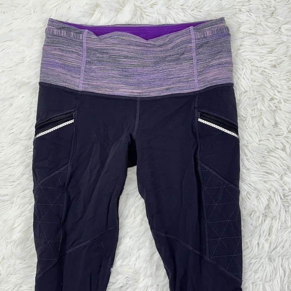 Lululemon Toasty Tech Tight II Black Grape / Space Dye Camo Tender Violet Black - Picture 3 of 6